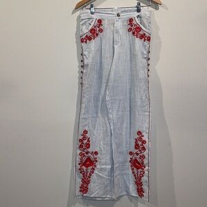 Z&L l cover up striped embroidered bottom